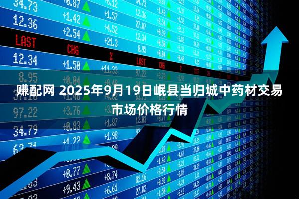 赚配网 2025年9月19日岷县当归城中药材交易市场价格行情