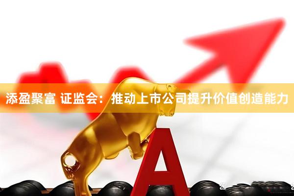 添盈聚富 证监会：推动上市公司提升价值创造能力